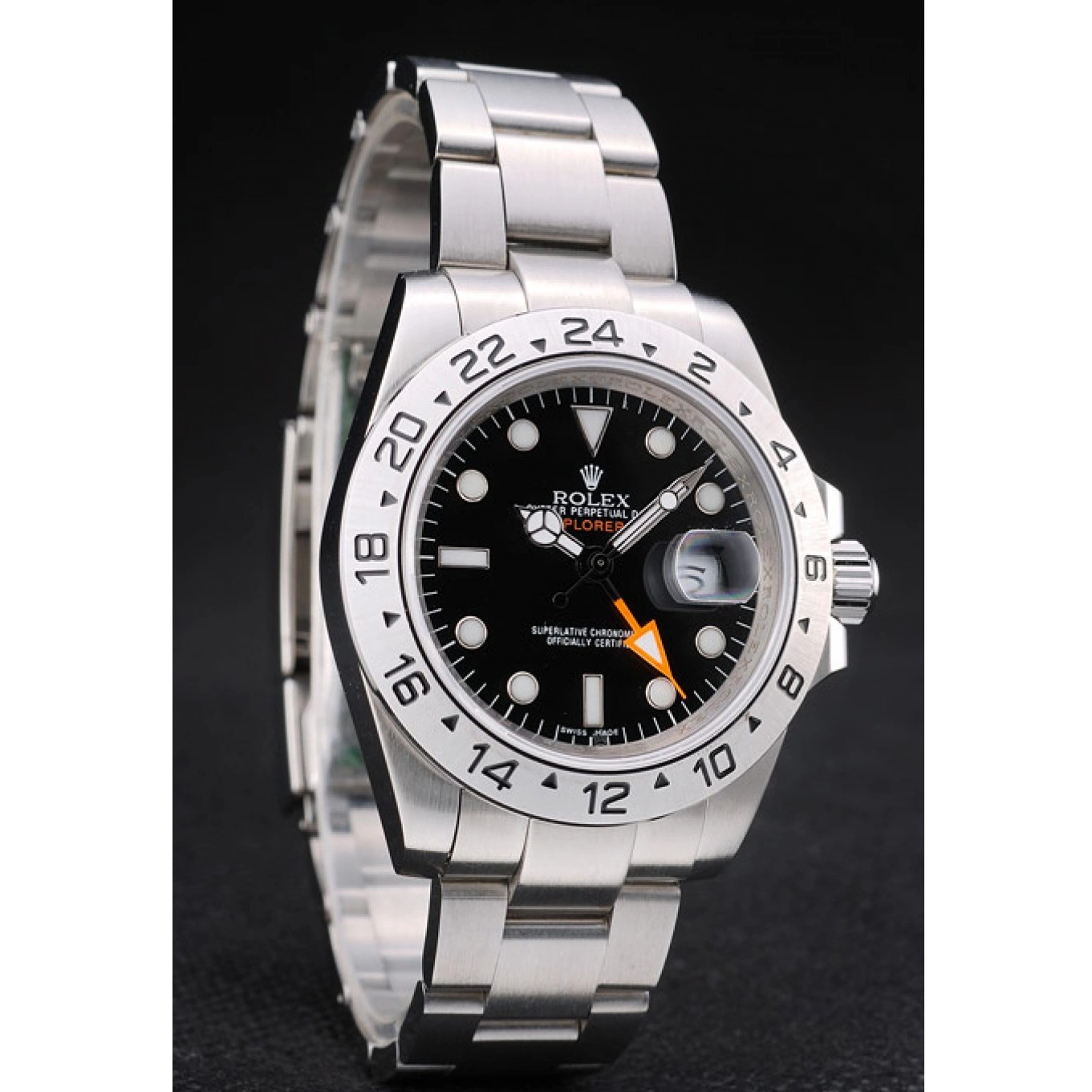 Good Copy Rolex Watches Watch Dial Rolex Black Explorer Steel Stainless Bezel 0713